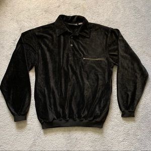 VTG Artemis Black Soft Collared Corduroy Shirt M